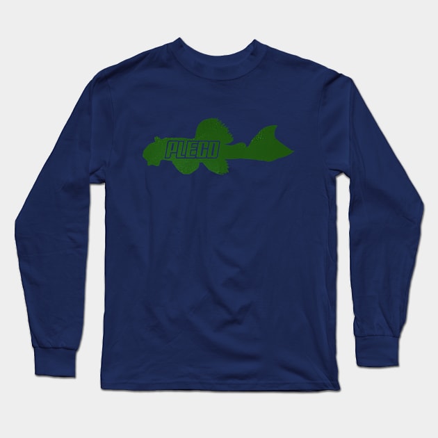 Pleco in Green Long Sleeve T-Shirt by Moopichino